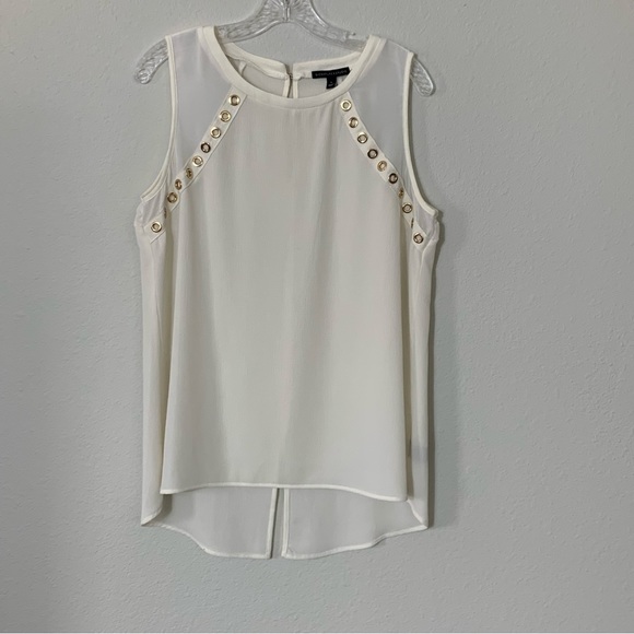 Signature Studio Lightweight Sleeveless Blouse Shirt with Gold Details size L - Picture 1 of 12